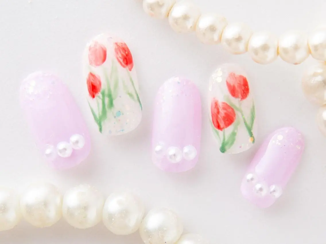 ネイル 桜ネイル 成人式 長さ出し フラッシュネイル フットネイル 💗🪽Tiary Nail🪽💗のネイルデザイン