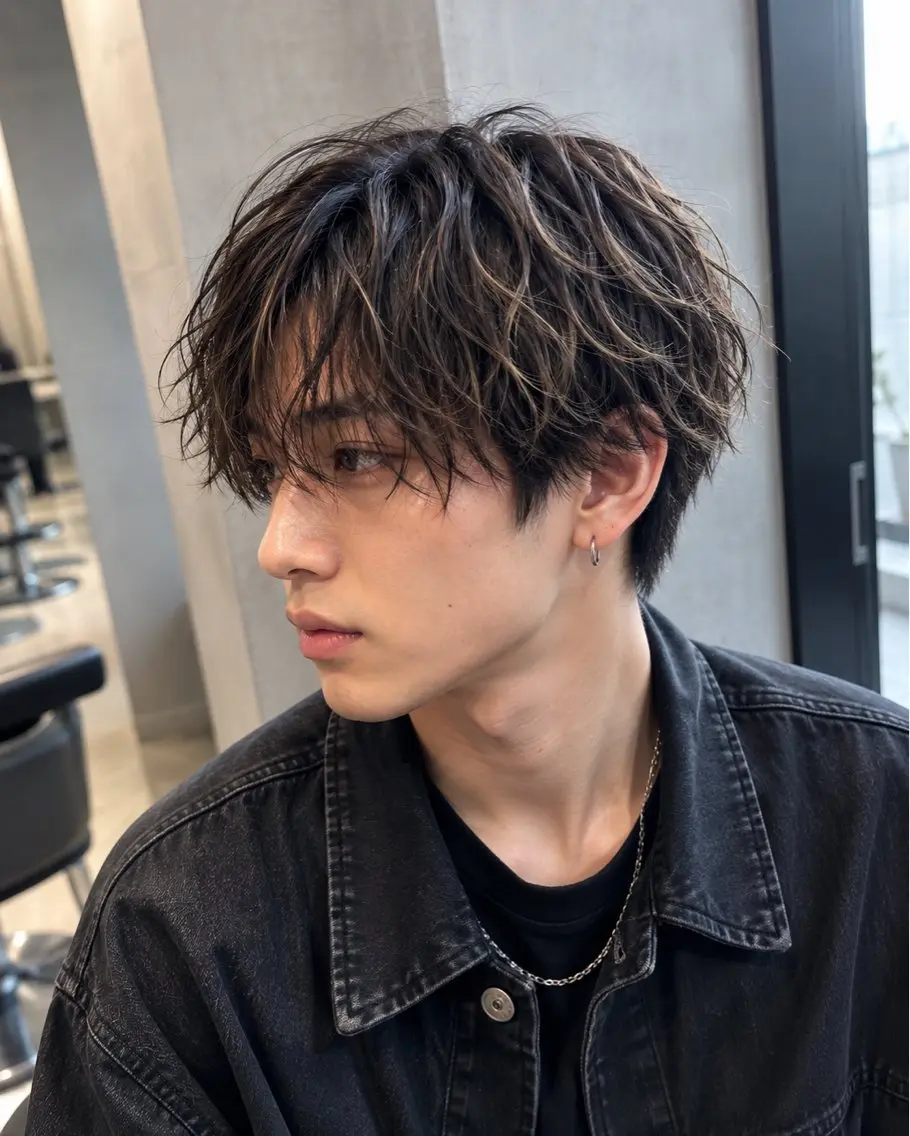 ミディアム カラー パーマ メンズ カット ヘアカラー パーマ トリートメント lua店 Yugo(河野有吾)のヘアスタイル