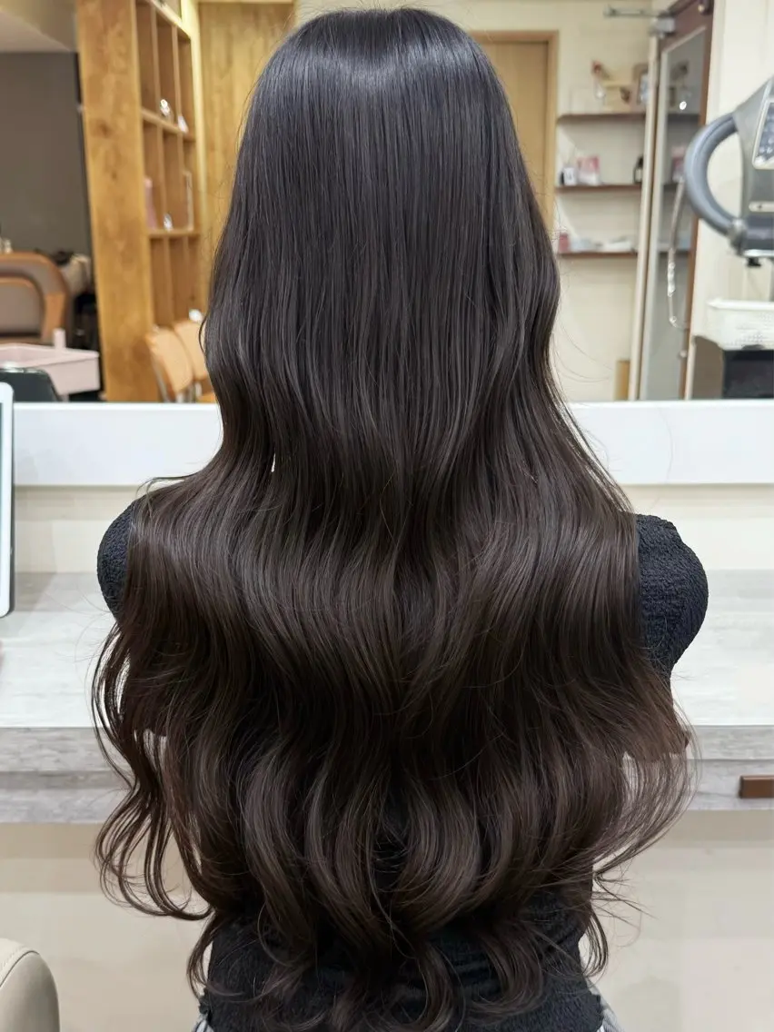 ロング カラー ブラウンカラー 顔周りカット 髪質改善 レイヤーカット ロング ヘアカラー 韓国風パーマ/ヘア セット/店長みづきのヘアスタイル