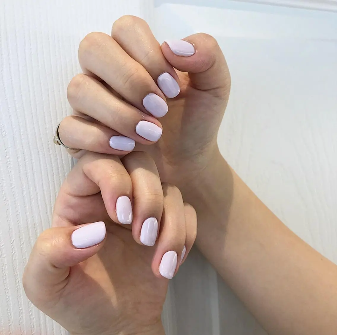 ネイル ワンカラーネイル ピンク rina eye&nailのマツエク・マツパデザイン