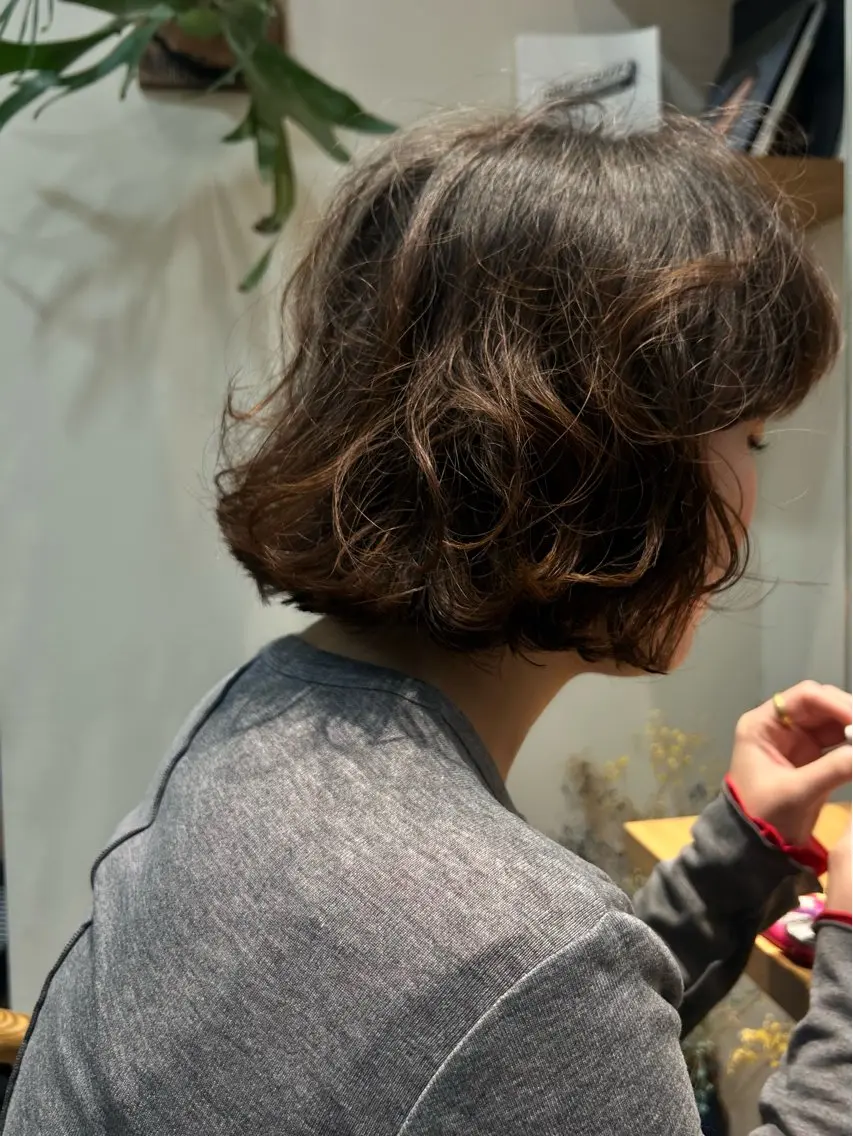 ショート パーマ カット パーマ トリートメント デザインパーマ/ カット/nanaのヘアスタイル