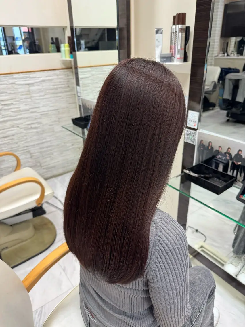 ロング カラー ブラウンカラー ピンクカラー ピンクブラウン カット ヘアカラー 渡部 子龍のヘアスタイル