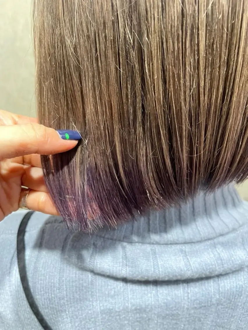 ショート カラー グラデーションカラー ラベンダーカラー ヘアカラー トリートメント 🪿透明感/艶カラー ﾜﾀﾅﾍﾞｱｵｲのヘアスタイル