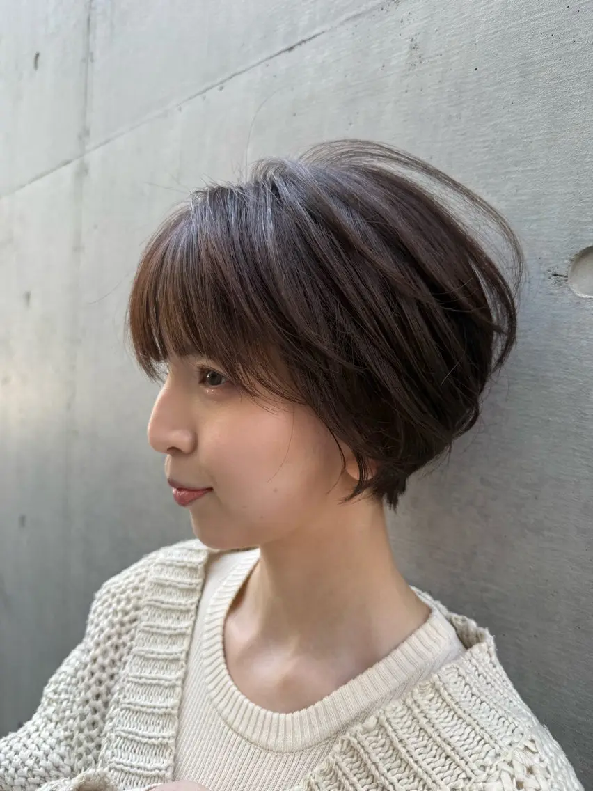 ショート ボブ 顔周りカット 髪質改善 韓国風ヘア レイヤーカット 大人美人ショート 杉浦主馬のヘアスタイル