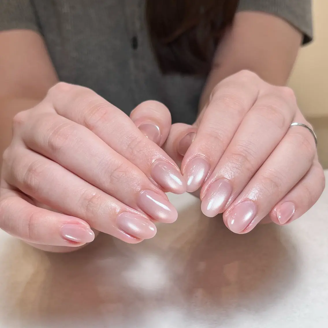 ネイル マグネットネイル ピンク ハンドネイル Nail Salon BELMUEのネイルデザイン