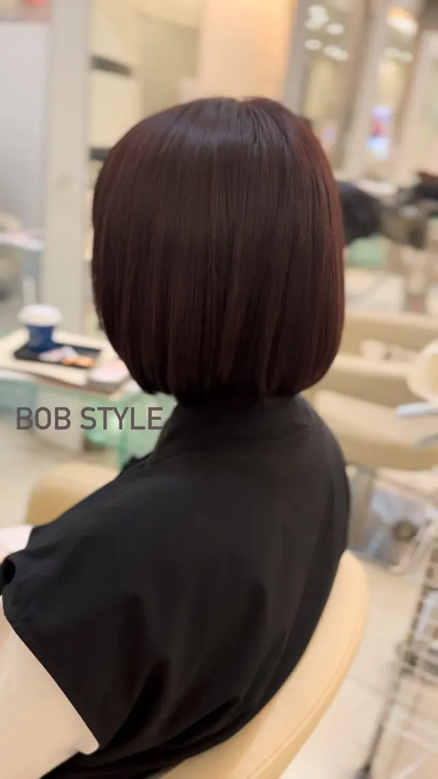 ミディアム カット ヘアカラー 似合わせカット暖色 カラーhiyonaのヘアスタイル