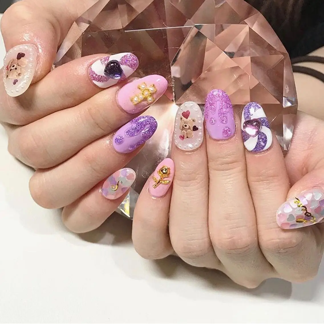 ネイル 渋谷／チップ長さ出し 👑アプレgel-xのネイルデザイン