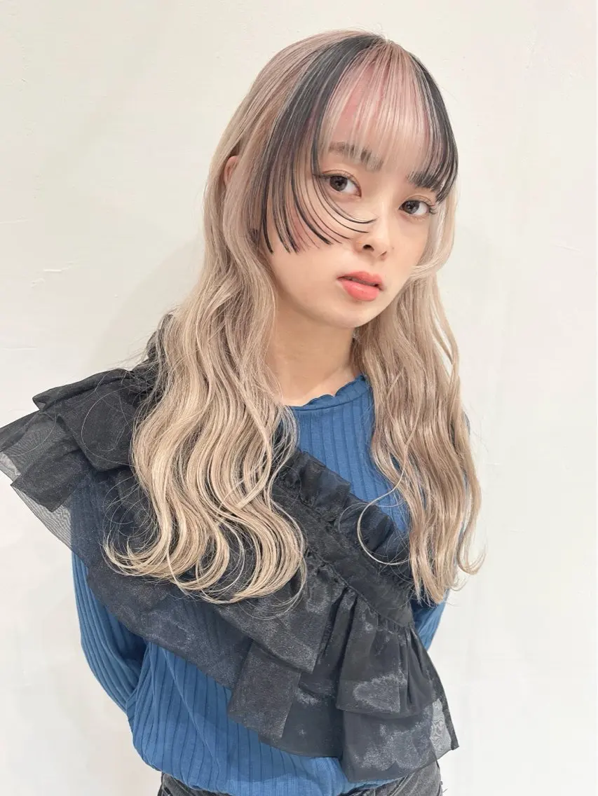 ロング カラー デザインカラー ヘアカラー トリートメント ill/ダブルカラー 髪質改善/小島のヘアスタイル