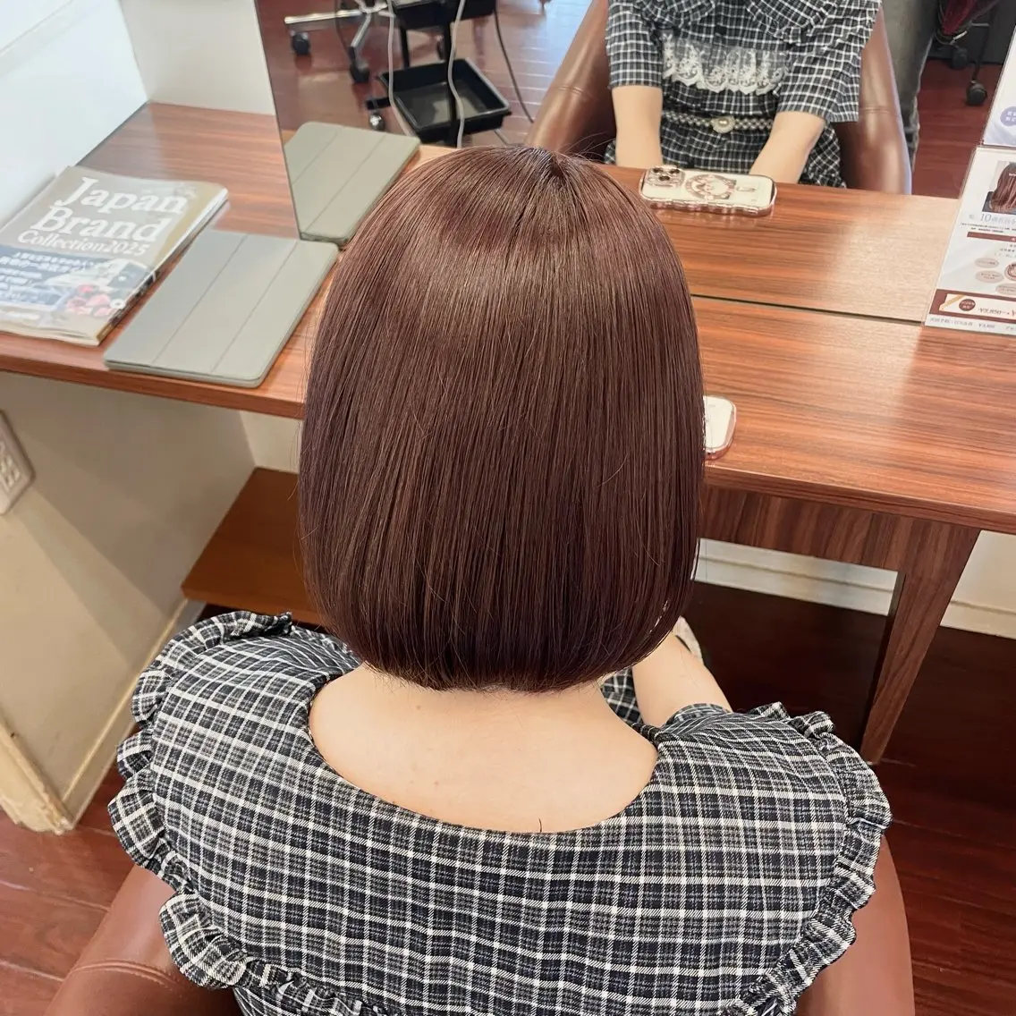 ミディアム ピンクブラウン ヘアカラー 🍓スダユキナ🍓 髪質改善水素カラーのヘアスタイル