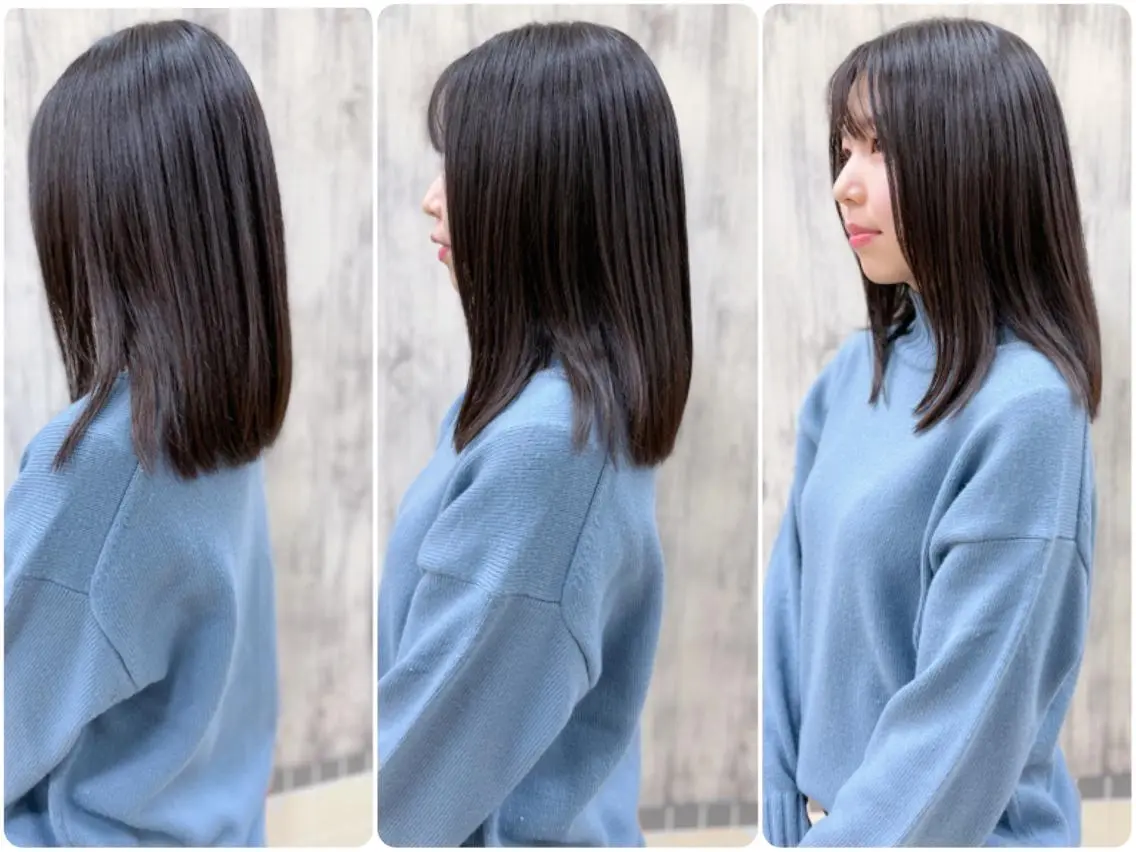 セミロング カット ヘアカラー トリートメント 鈴木 悠のヘアスタイル