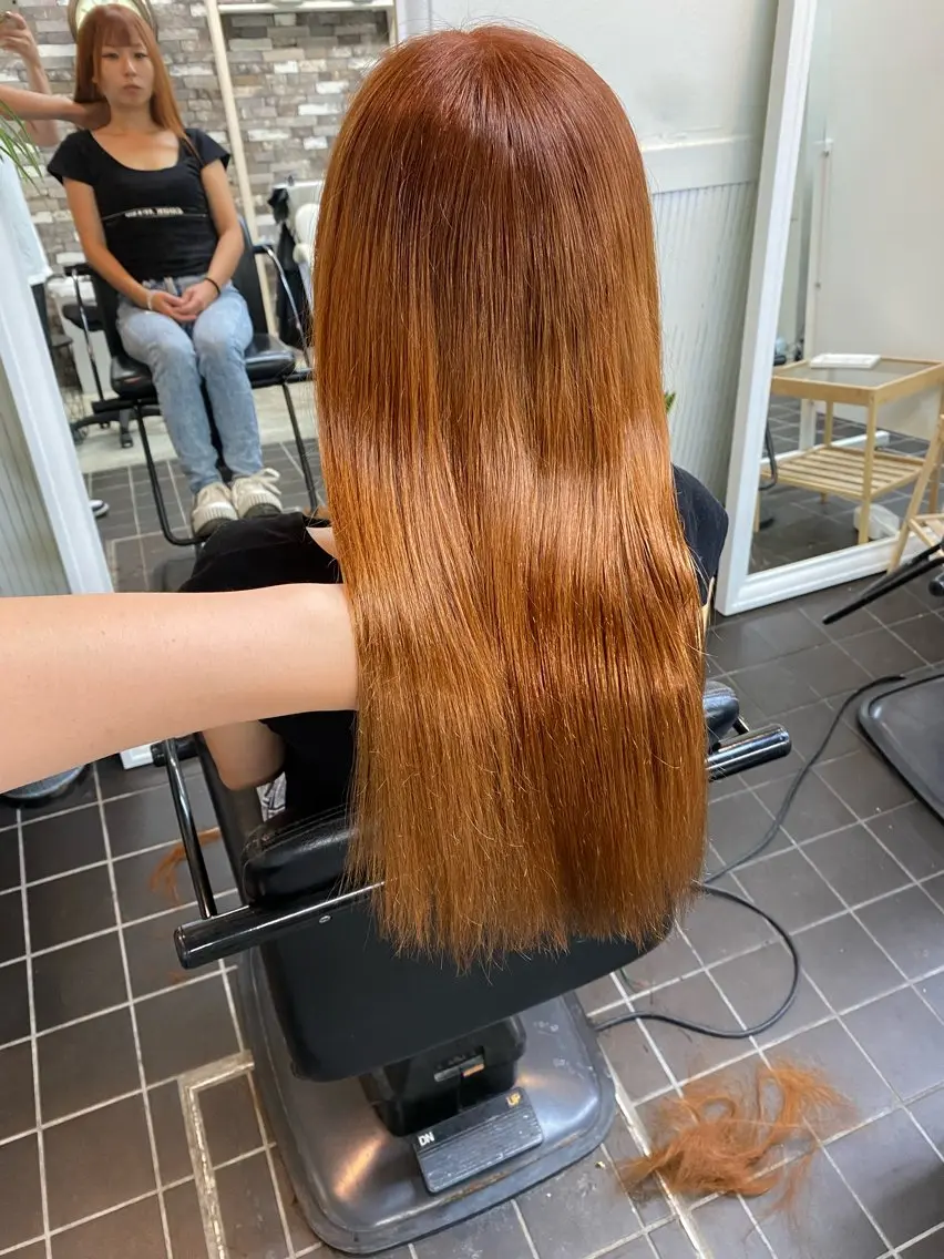ロング ヘアカラー トリートメント 川上 麻梨阿のヘアスタイル