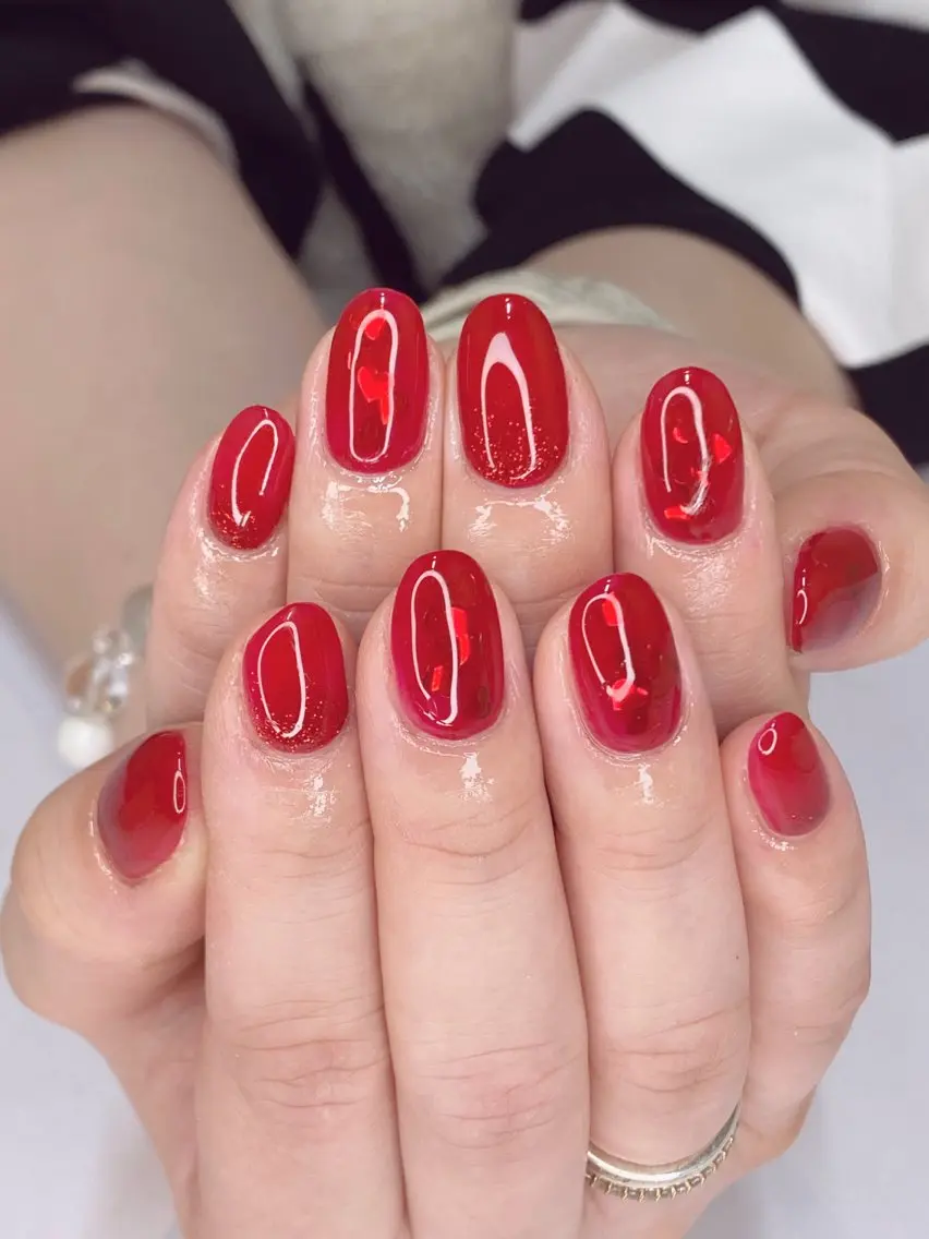 ネイル アートネイル オーロラネイル クリアネイル グラデーション ハート Nail Salon ertiのネイルデザイン