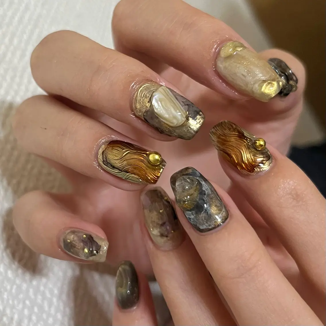ネイル 成人式 グリーン vegh. nail/阿波座のネイルデザイン