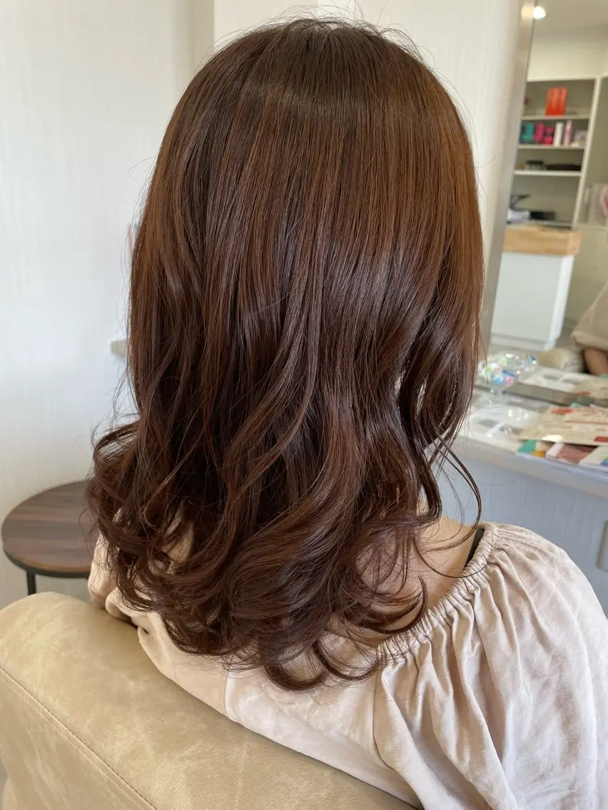 セミロング カラー カット ヘアカラー 平松 ともみのヘアスタイル