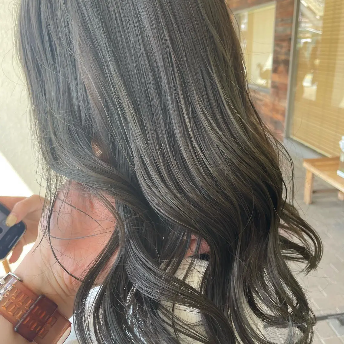 セミロング カラー オリーブカラー ヘアカラー 韓国ヘア🇰🇷船橋 髪質改善/上野愛果のヘアスタイル