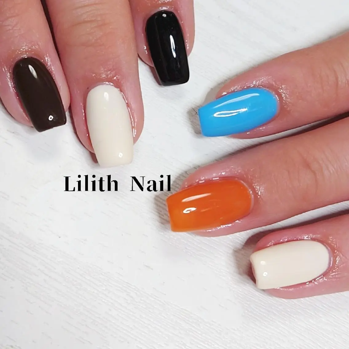 ネイル ワンカラーネイル 春ネイル スクエアネイル 冬ネイル ハンドネイル Lilith Nailのネイルデザイン