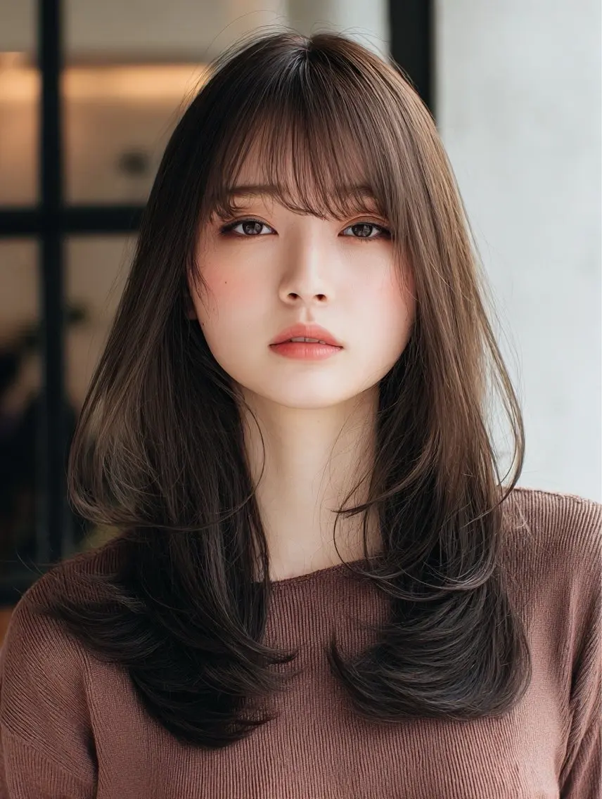 💫人気No.1/美髪フルコース💫カット+カラー+縮毛矯正/髪質改善+極潤TR(巻ける/地毛風/シャキンとしない)の写真