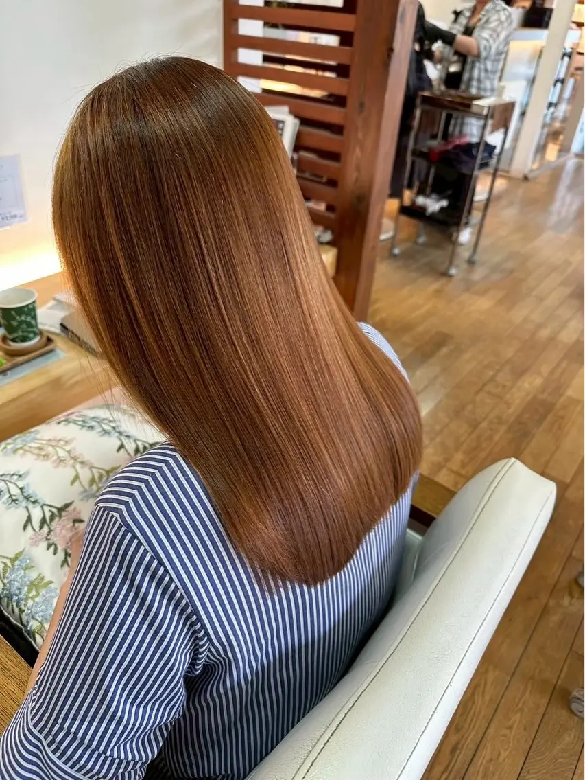 ロング カラー 髪質改善 沖元 統弥のヘアスタイル
