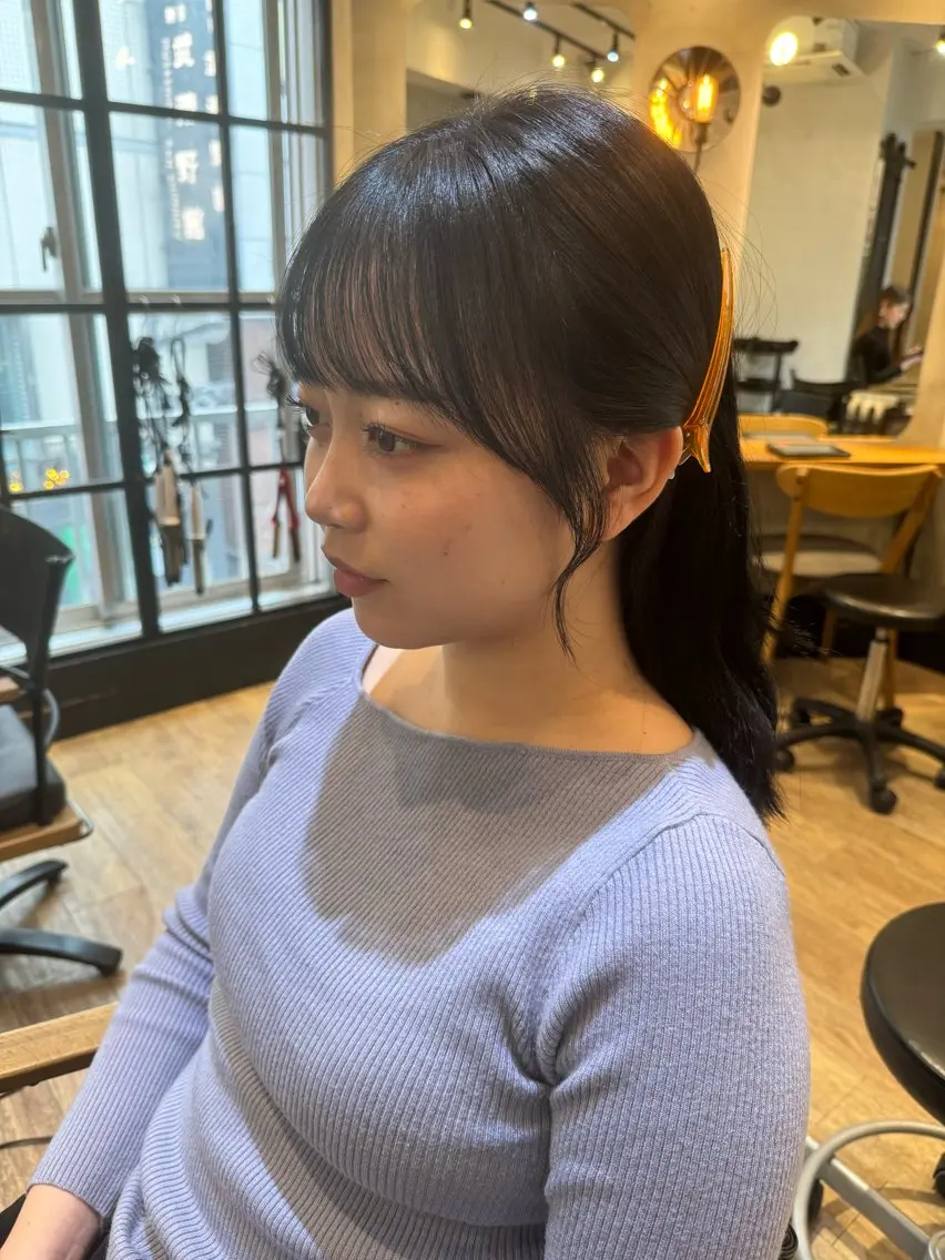セミロング ヘアカラー トリートメント 新宿/顔周りカット +レイヤー＝しずく♩のヘアスタイル