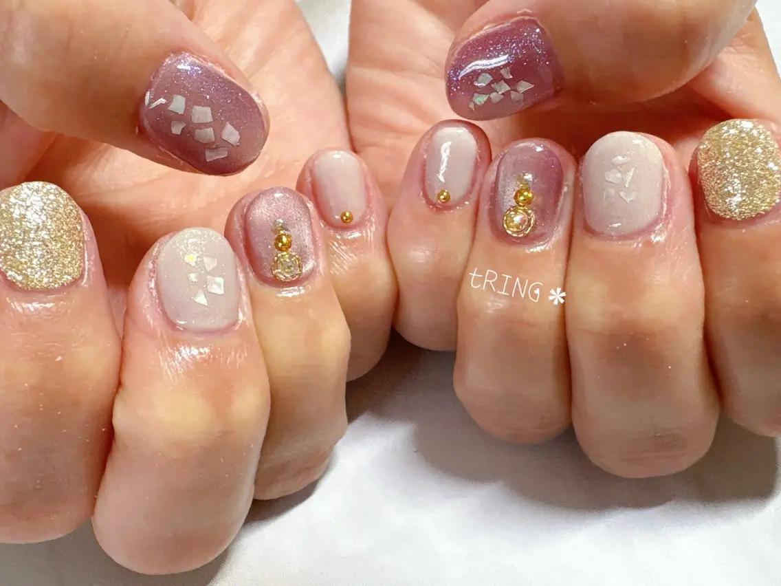 ネイル シンプルネイル ハンドネイル tRING* しいの木台のネイルデザイン