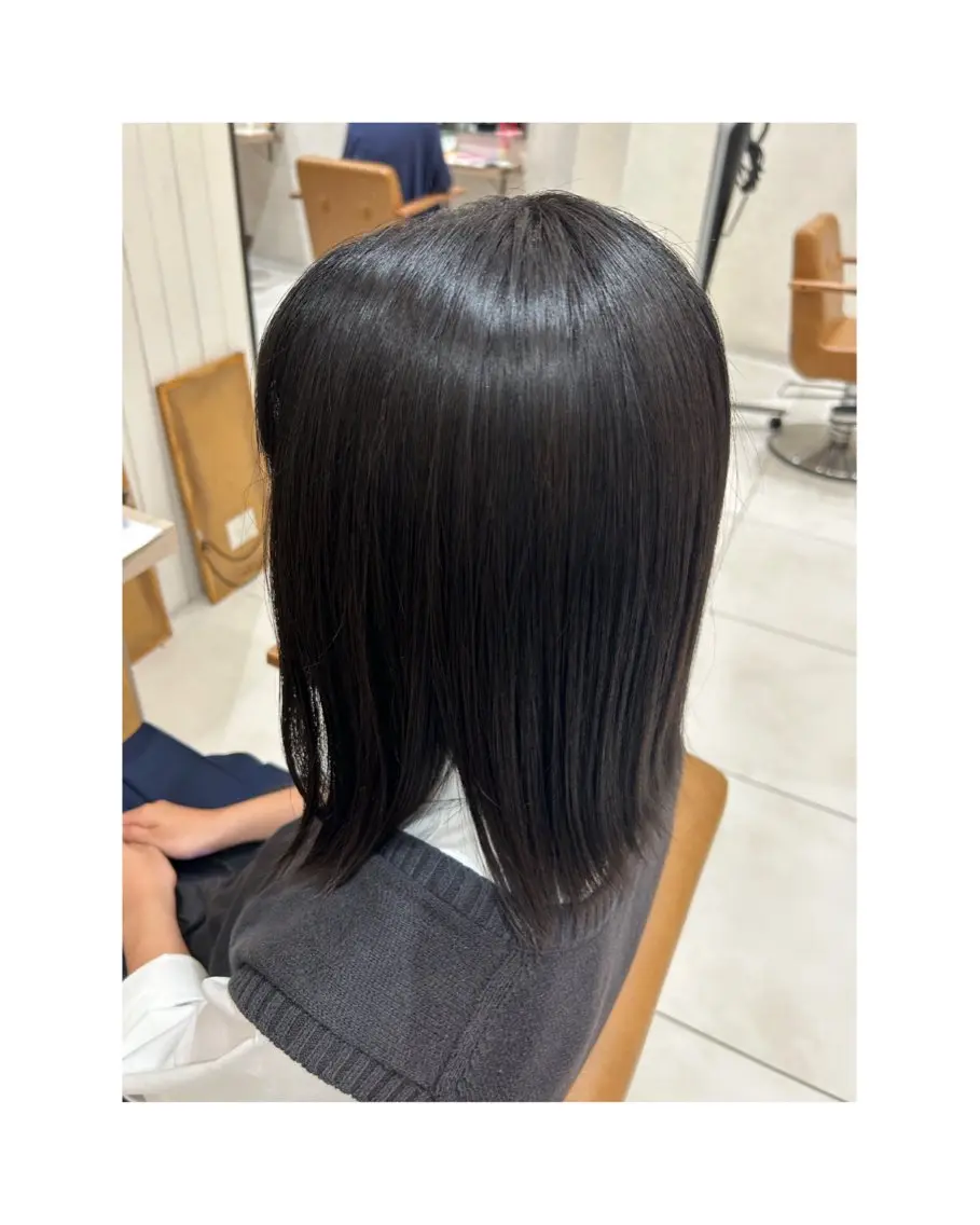 ミディアム パーマ トリートメント 縮毛矯正 トリートメント ヘアセット 艶髪ストレート✨️ ほのか☺︎″のヘアスタイル