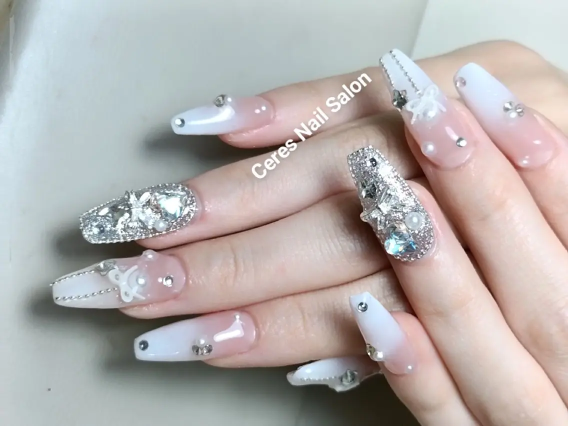 ネイル 長さ出し 持ち込み ネイルチップ リエCeres nail salonのネイルデザイン