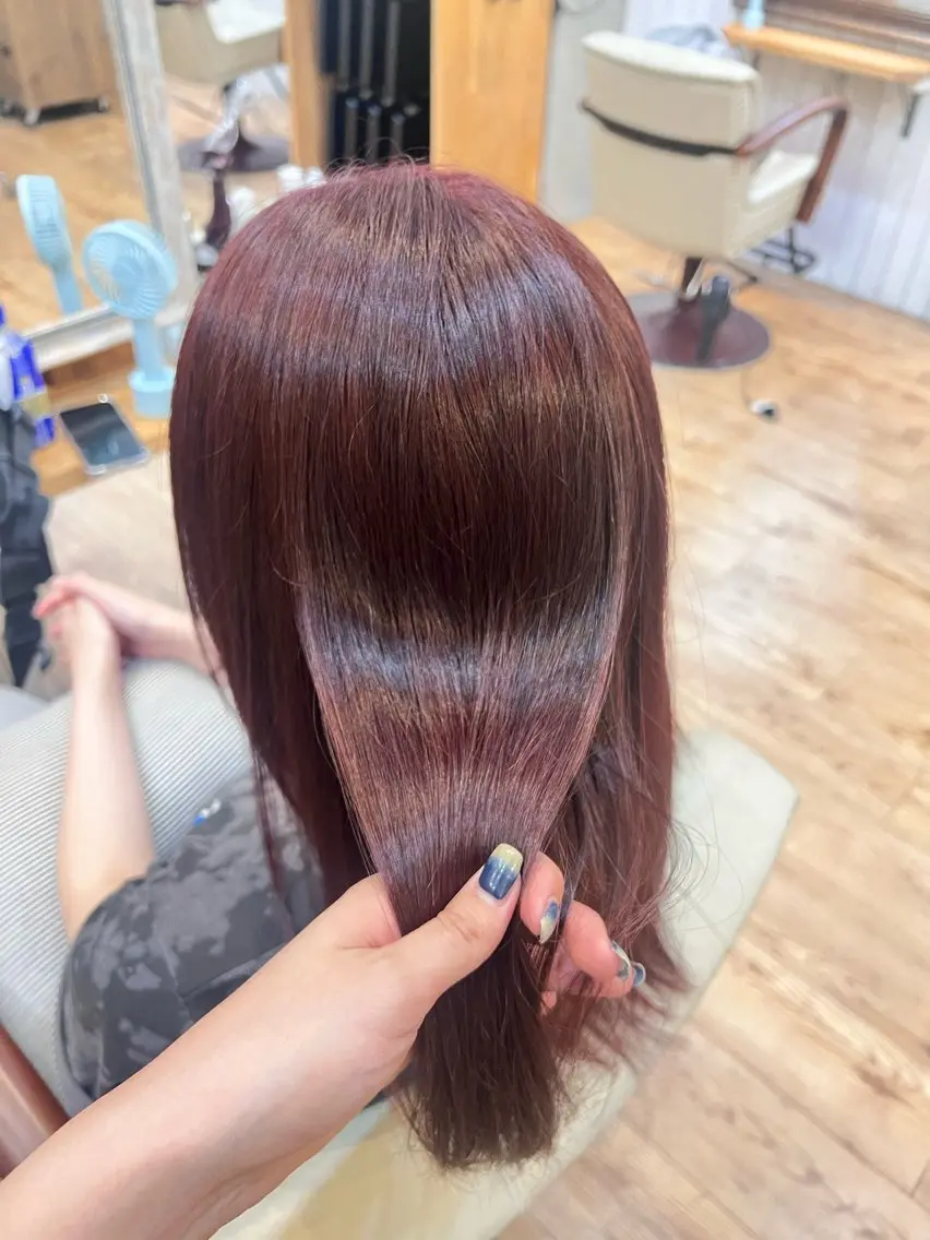 ロング カラー ブリーチ ブラウンカラー レッドカラー レッドブラウン 🪩格安モデル 募集中🪩モエ🪩のヘアスタイル
