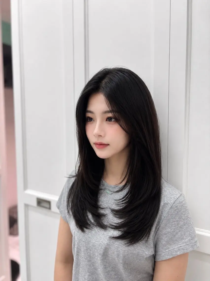 ロング カット ヘアカラー トリートメント ヘッドスパ 透明感ツヤカラー/ 縮毛矯正/静岡のヘアスタイル