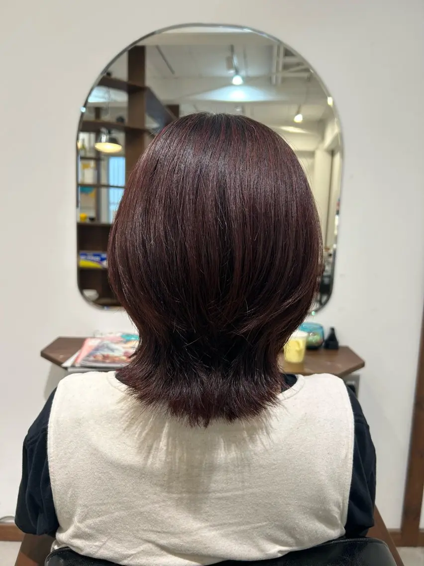 ミディアム カラー ブラウンカラー ピンクカラー ピンクブラウン ROUIS/ mioのヘアスタイル