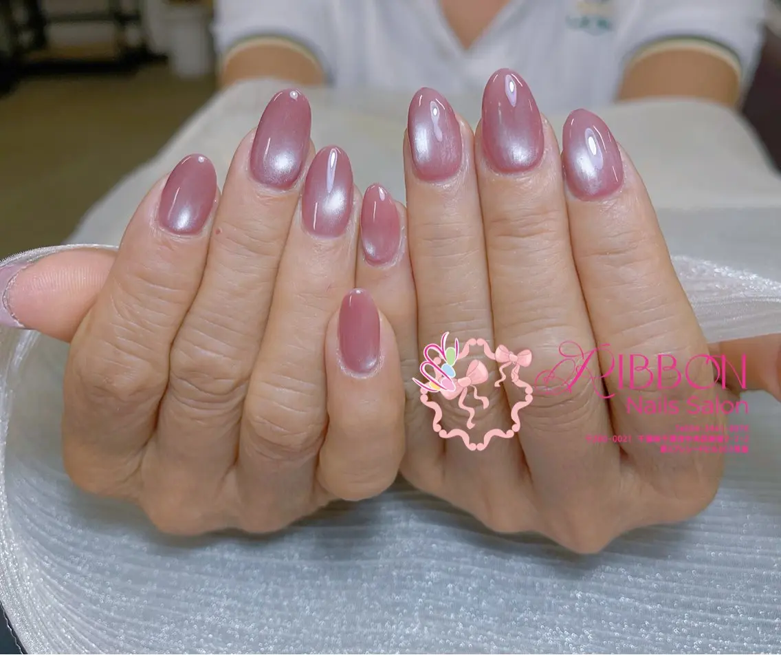 ネイル マグネットネイル スカルプネイル シンプルネイル Ribbonnail salonのネイルデザイン