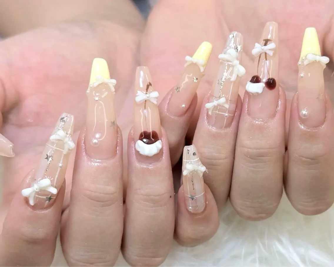 ネイル チークネイル 長さ出し フラッシュネイル フレンチネイル グラデーション ハンドネイル AN NAIL SALONのネイルデザイン