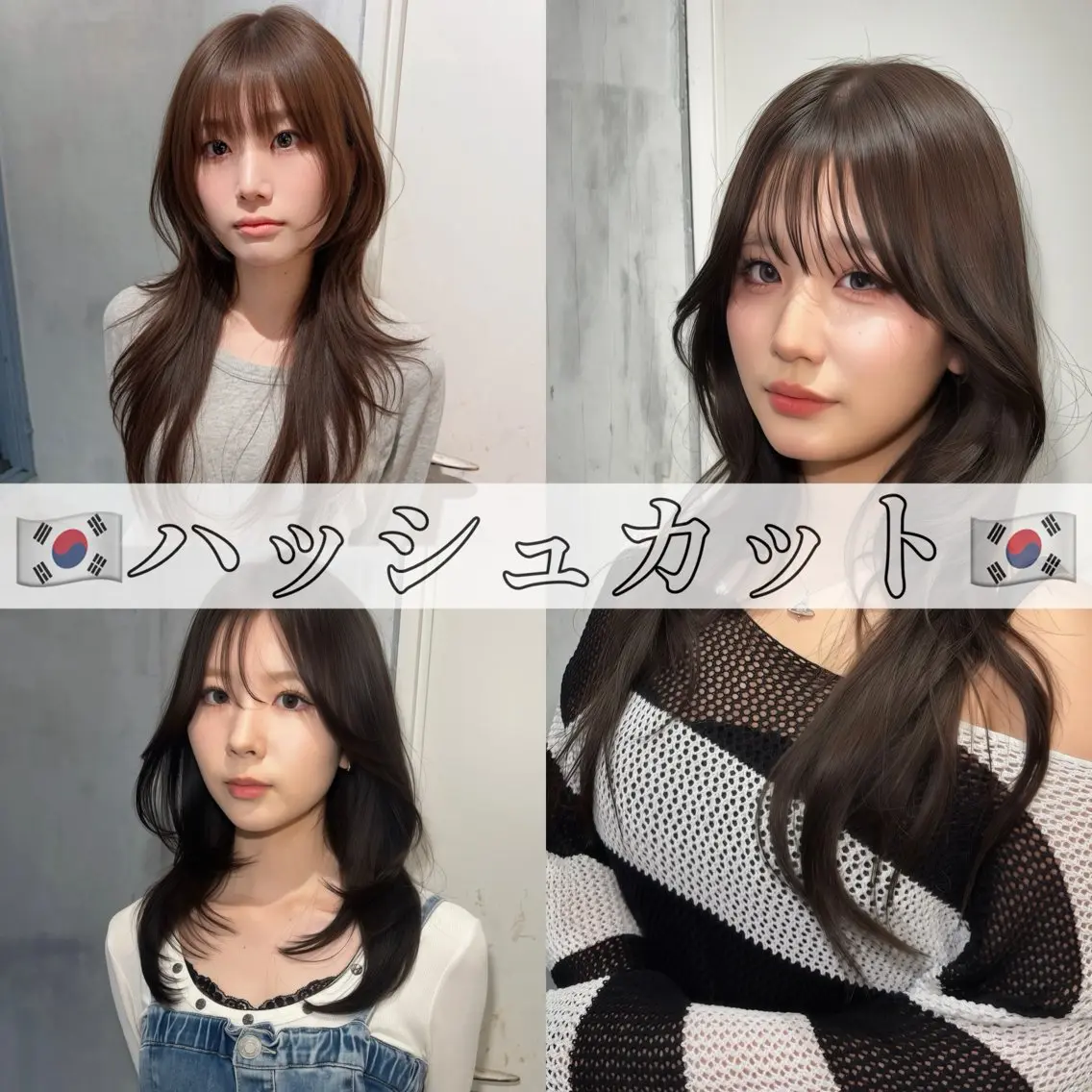 ロング ハッシュカット カット ヘアカラー トリートメント 韓国レイヤーカット/ 縮毛矯正/羽田航のヘアスタイル