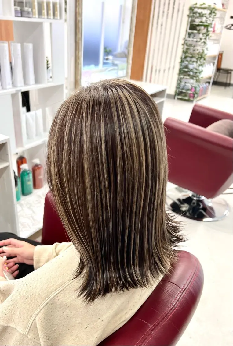 ミディアム カラー ハイライトカラー ハイライト KEN 🌟のヘアスタイル