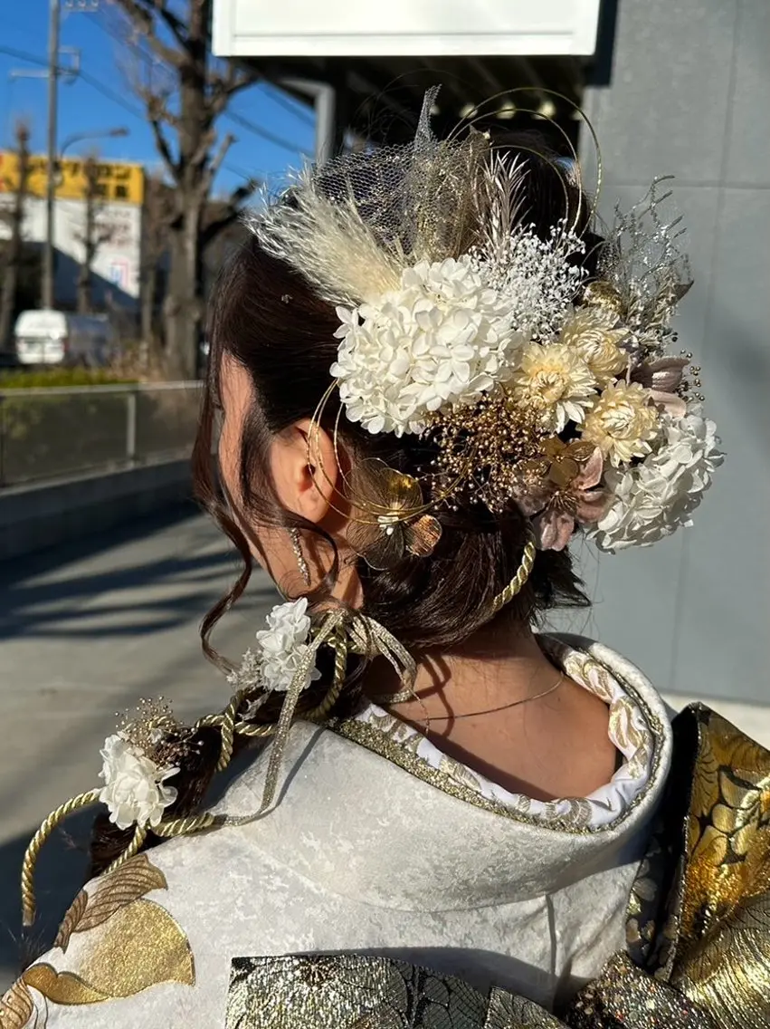 ヘアアレンジ 成人式 髪飾り がもう ゆいこのヘアスタイル