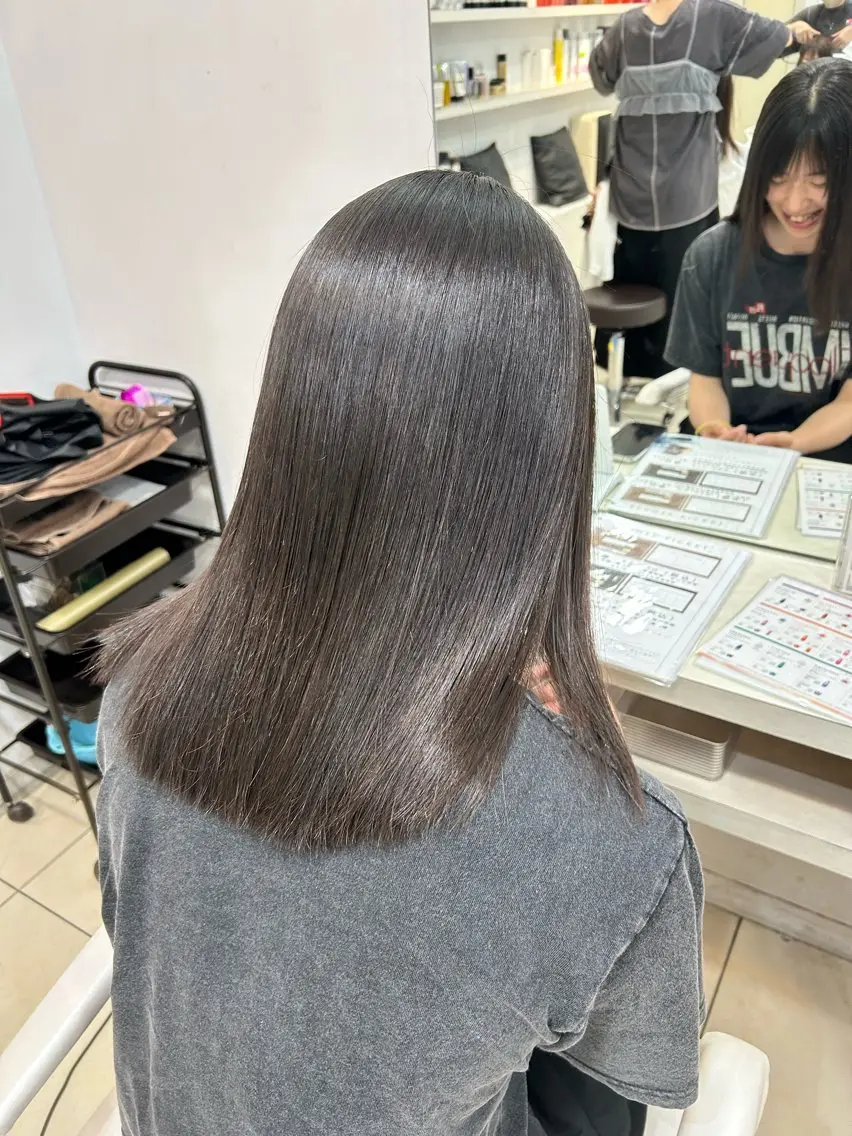 ミディアム カット トリートメント 【髪質改善カラー】 瀧田嵐士🇰🇷のヘアスタイル