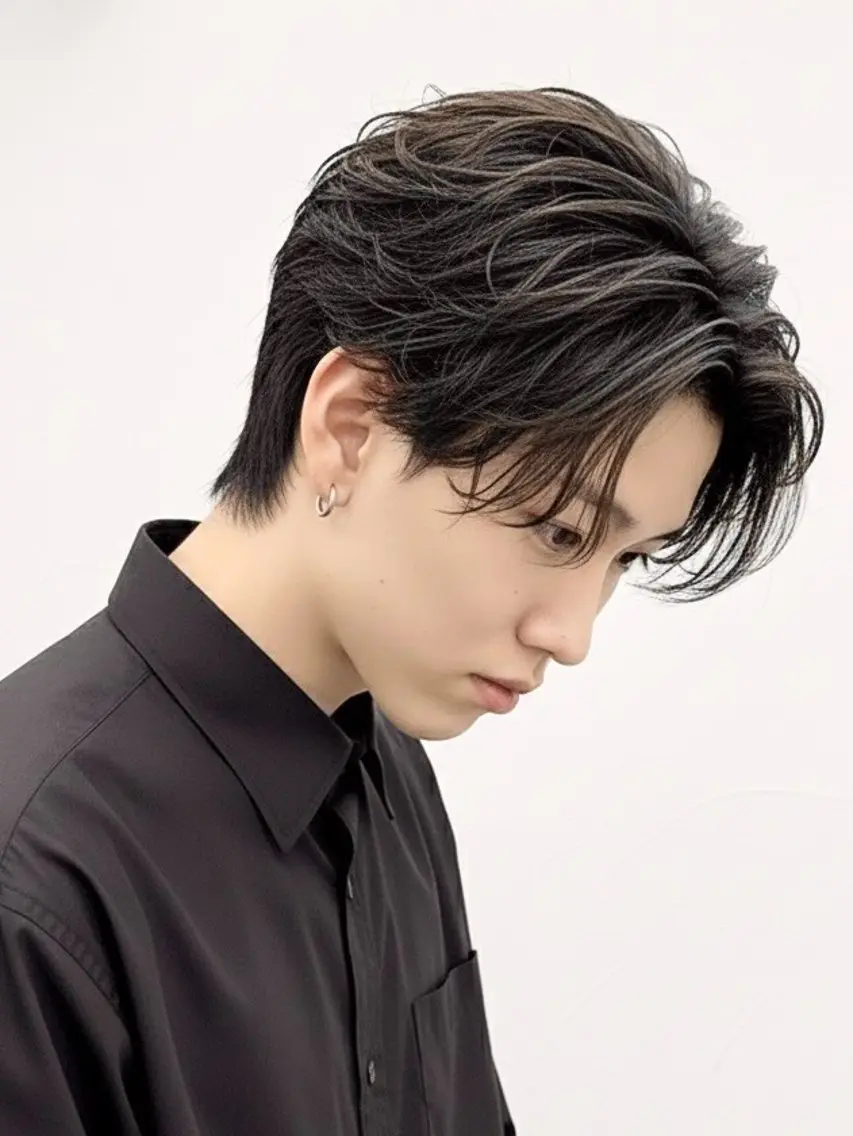 ミディアム パーマ メンズ カット パーマ 増田 祐のヘアスタイル