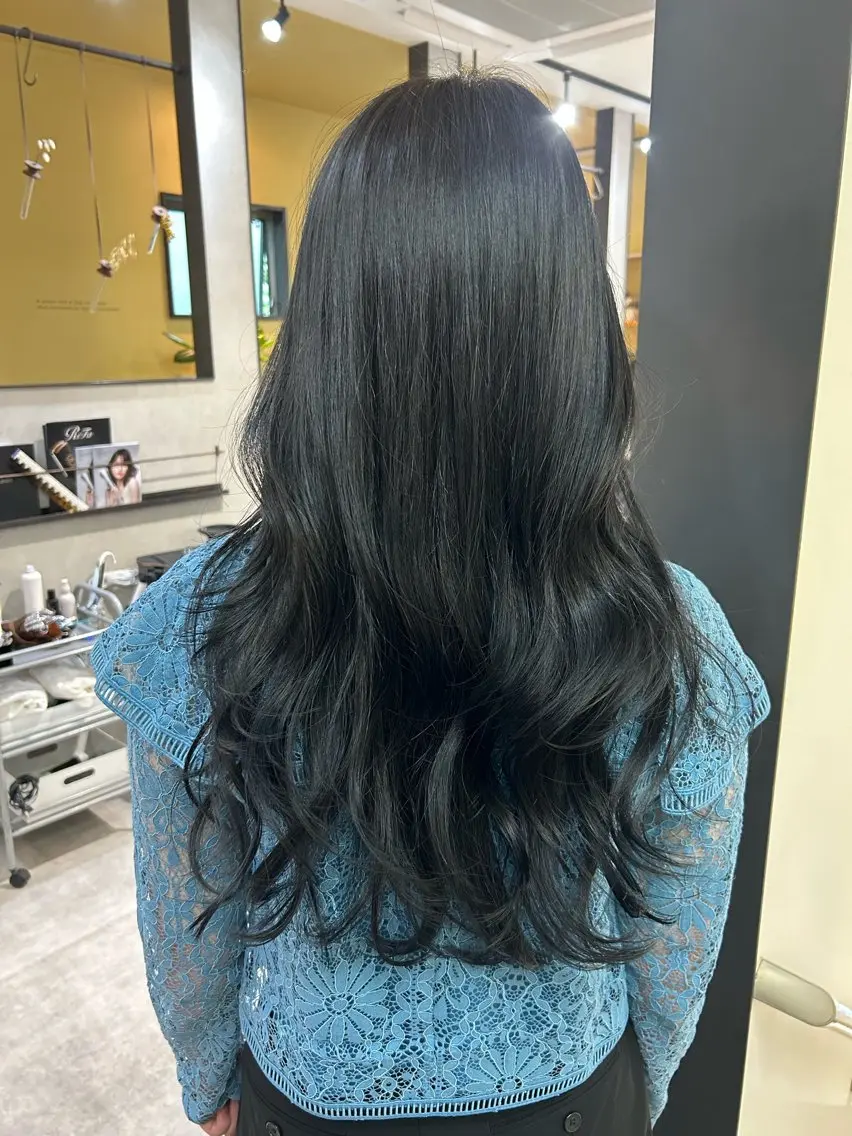 ロング パーマ カット ヘアカラー トリートメント hubhair レイヤー/透明感のヘアスタイル