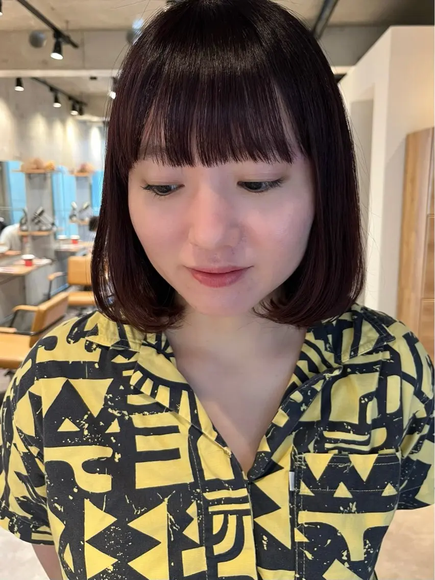 ミディアム ピンクブラウン davin中目黒 KATOのヘアスタイル