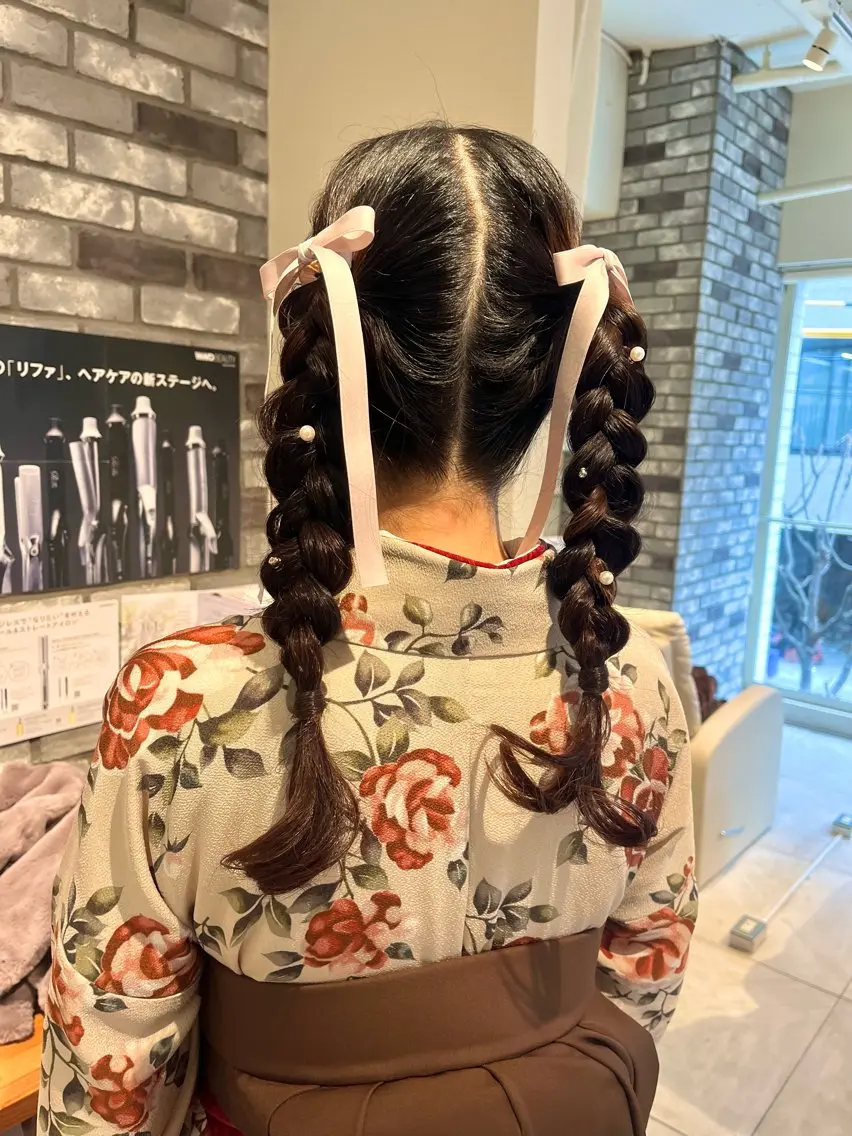 セミロング 着付け 美髪矯正✨🌷関 郁美🌷のヘアスタイル