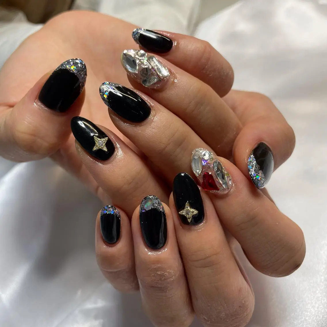 ネイル フレンチネイル ガラスフレンチ 韓国/網紅/パーツ M-salonのネイルデザイン