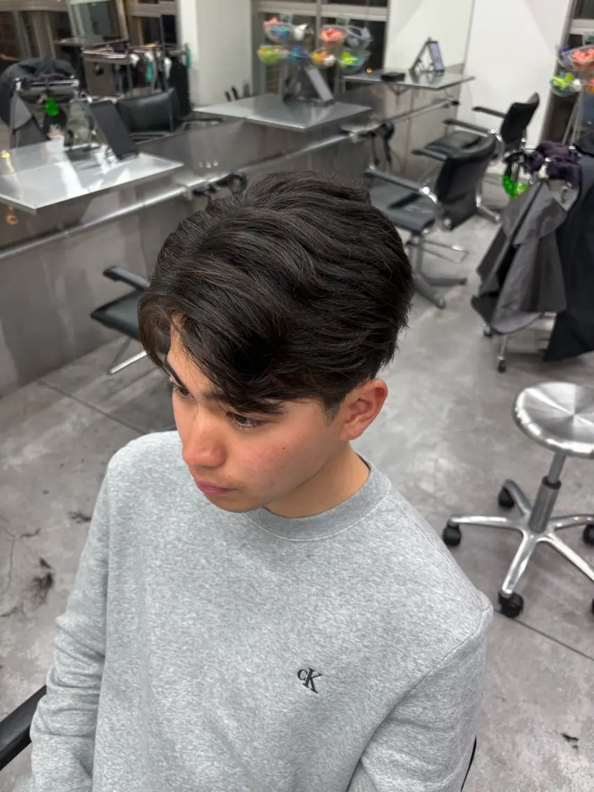 ミディアム カラー パーマ メンズ カット ヘアセット 🔥最強メンズ特化/ パーマの達人🔥風見のヘアスタイル