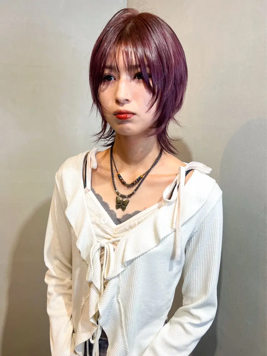 ミディアム カラー ヘアカラー トリートメント Aya/四条烏丸/ 酸性ストレートのヘアスタイル
