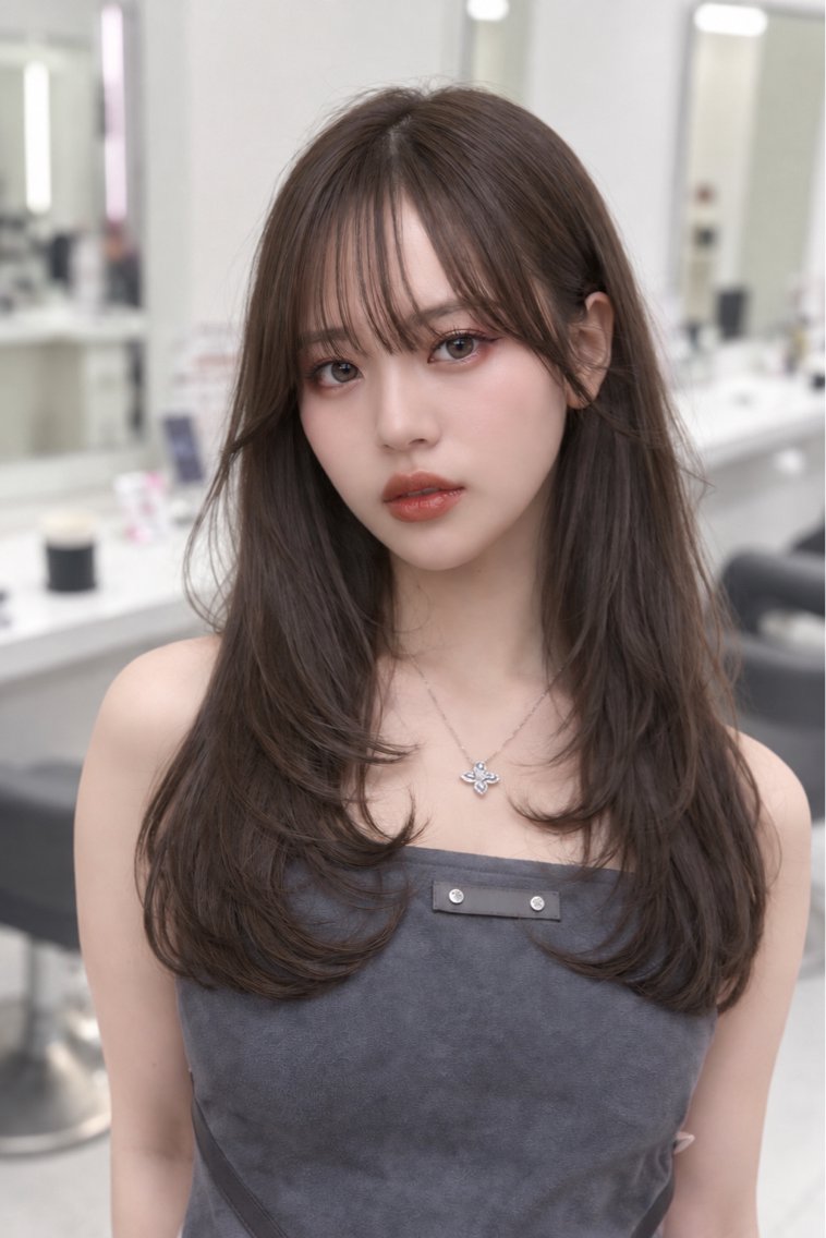 ロング カラー カット ヘアカラー トリートメント 🌿赤み消しカラー× 艶髪透明感🌿りくのヘアスタイル