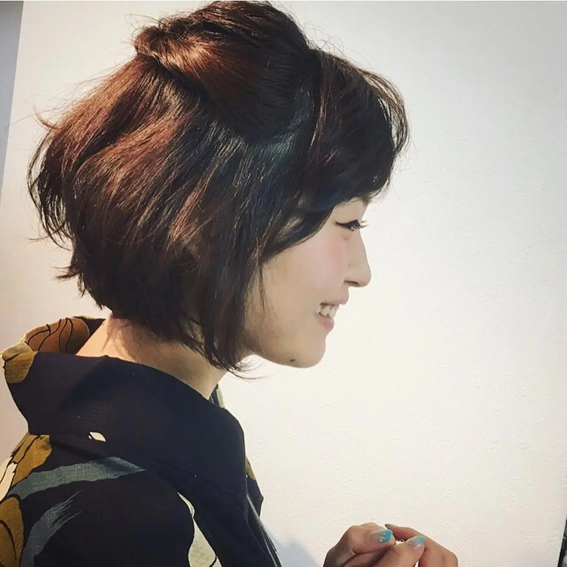 ショート 浴衣 安永 涼のヘアスタイル