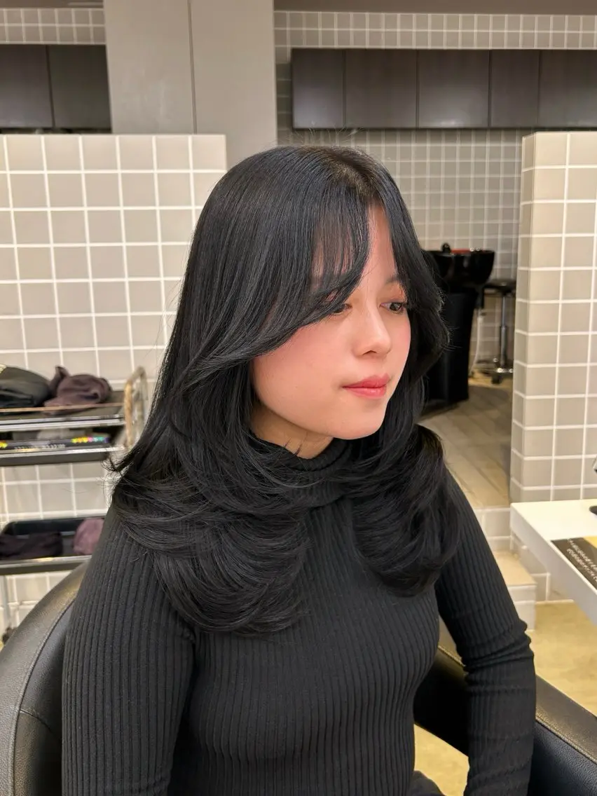 カラー カット トリートメント ヘッドスパ ヘアセット 🥯縮毛/レイヤー/ ベージュヘア🥯のヘアスタイル