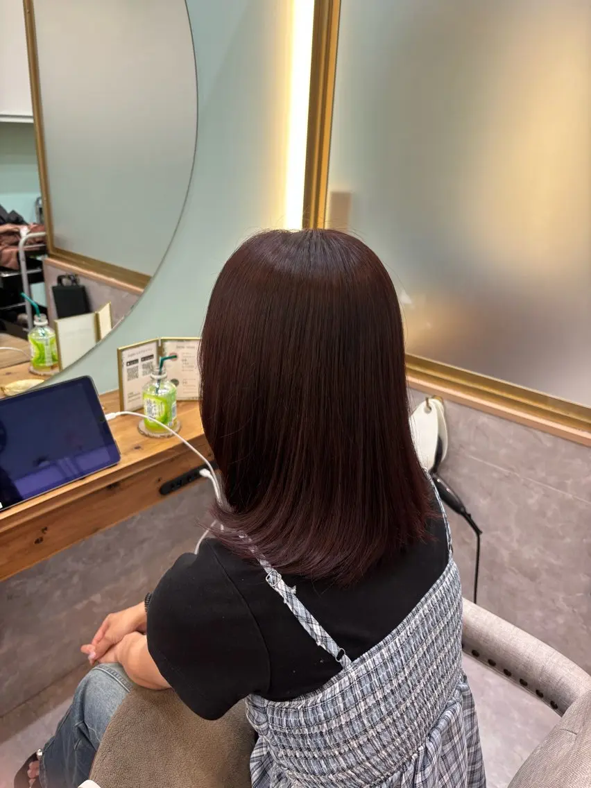 ミディアム カラー ブラウンカラー ピンクカラー ピンクブラウン ヘアカラー トリートメント 透明感カラー / tsukasa𖥧のヘアスタイル