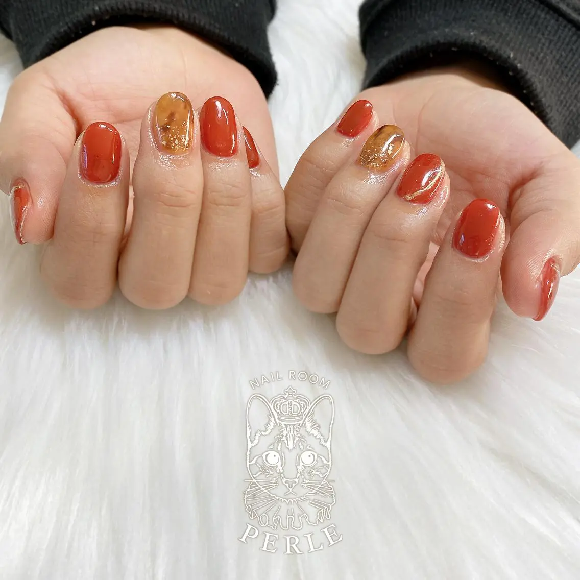 ネイル べっ甲ネイル ハンドネイル nail room Perleのネイルデザイン