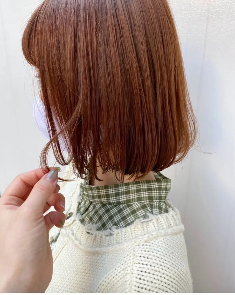 ミディアム ヘアカラー トリートメント 暖色カラー/かまや ゆきえのヘアスタイル