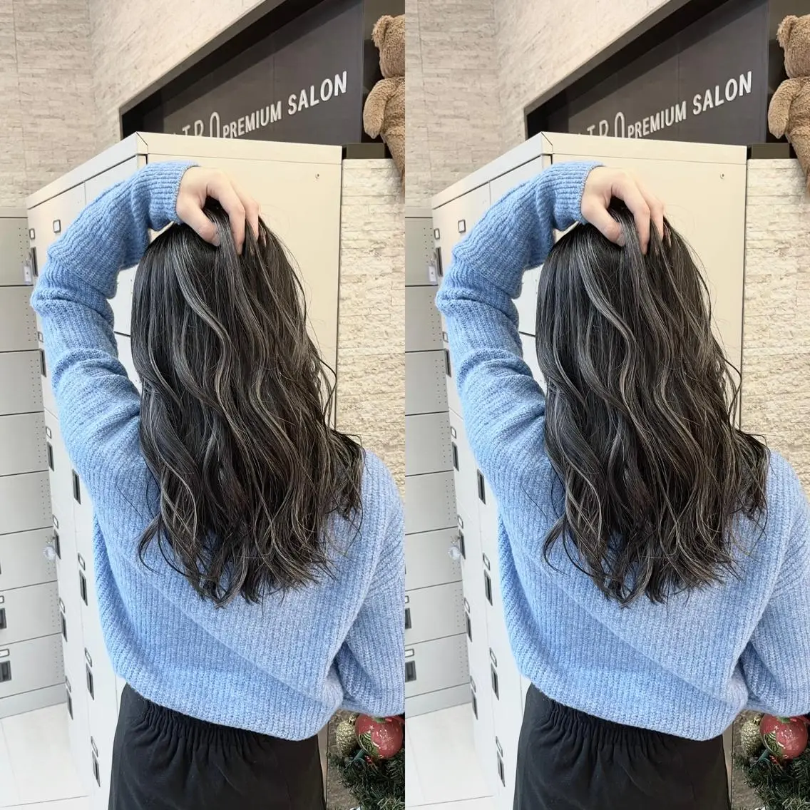 セミロング ヘアカラー Y Uのヘアスタイル