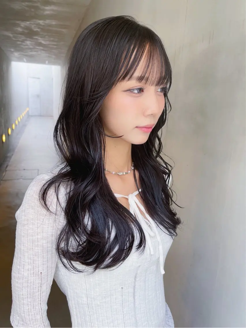 セミロング カラー レイヤーカット カット トリートメント AiM 大名　似合わせカットのヘアスタイル